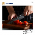 Set kuchynských nožov 8ks, Damašková oceľ, rúčka imitácia farbené drevo