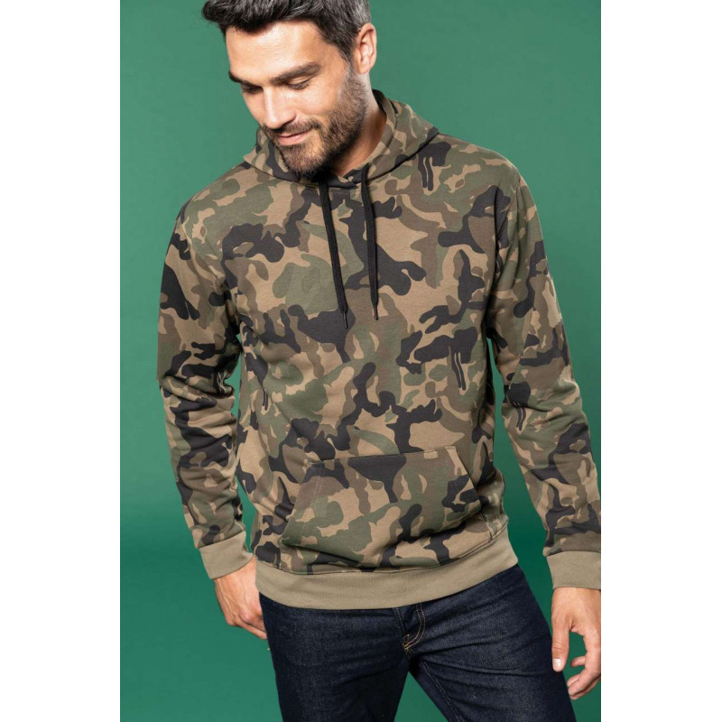 Mikina - Camouflage s kapucou Mikiny, Poľovník / rybár, Mikiny, Bez potlače image