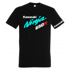 Tričko s motívom Kawasaki Ninja 650 modrý nápis
